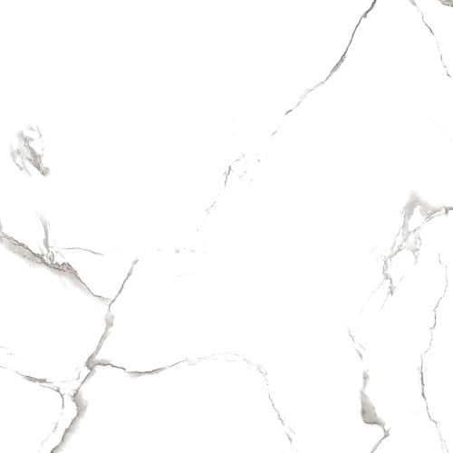 TILE PORCELAIN ALPINE CARARA 60x60cm GLOSSY RECTIFIED FIRST QUALITY