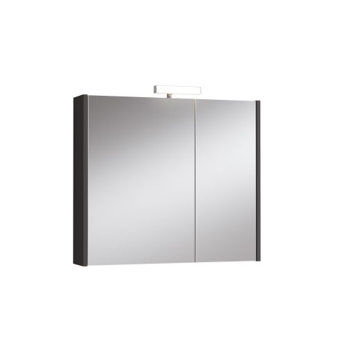 BATHROOM MIRROR COSMOS 80 ANTHRACITE GREY WITH LIGHT PICCADILLY 
