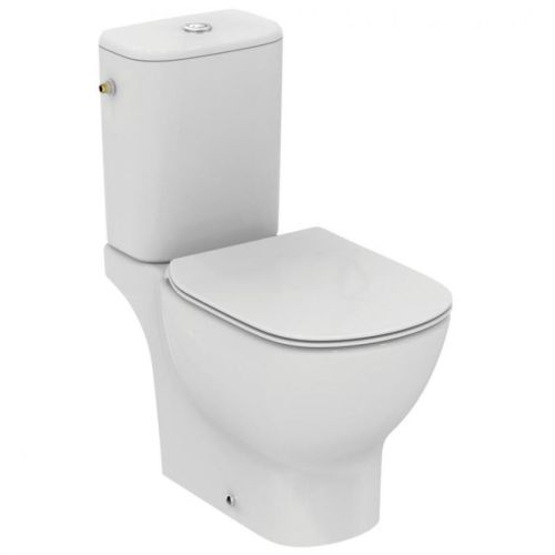 TOILET PACK TESI II AQUABLADE CLOSE-COUPLED HORIZONTAL OUTLET WITH CISTERN AND SOFT CLOSE COVER IDEAL